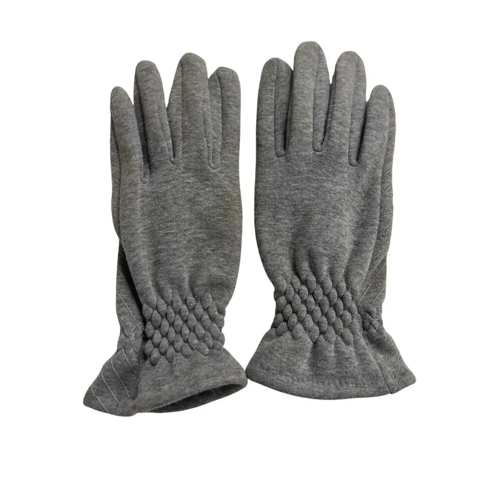 ScarvesMe Women's Soft Winter Cozy Cable Solid Color Textured Gloves Grey